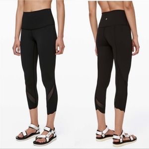Lululemon Wunder Under Crop High Rise Roll Down Scallop Size 4